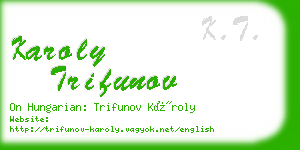 karoly trifunov business card